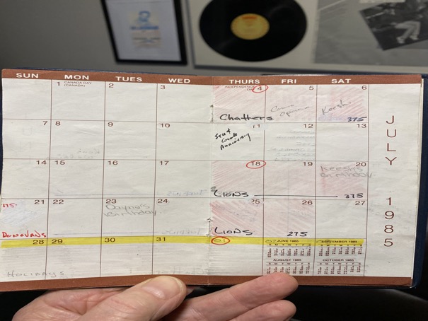 J. Brian Tour Schedule The Lions 1985
